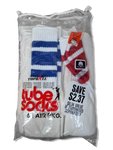 Rare! Vintage Woolworth Tube Socks Deadstock Over The Calf 6er Pack Weiß Rot Blau