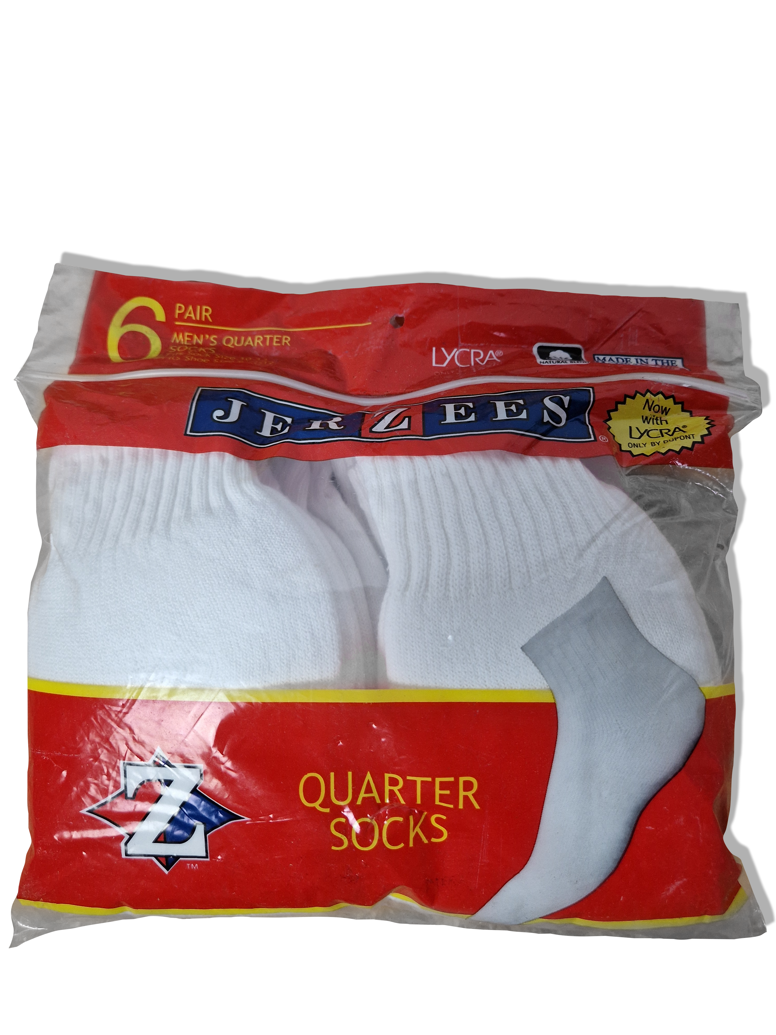 Vintage Jerzees Quarter Socks 6erPack Deadstock Made In USA Weiß - RareRags