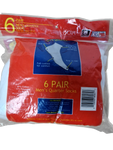 Vintage Jerzees Quarter Socks 6erPack Deadstock Made In USA Weiß