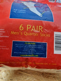 Vintage Jerzees Quarter Socks 6erPack Deadstock Made In USA Weiß