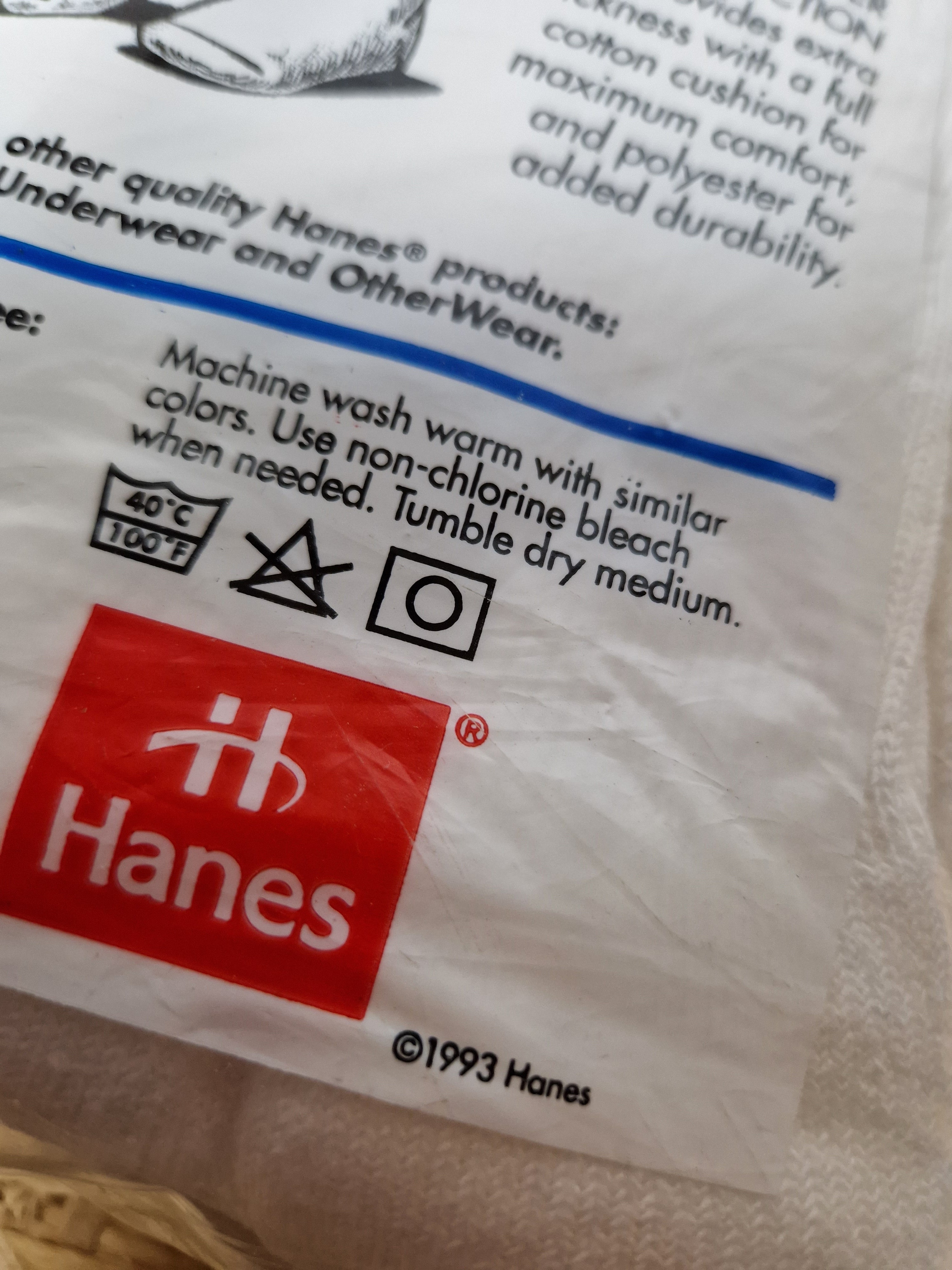 Rare! Vintage Hanes Crew Socks Extra Thick 1993 6erPack Deadstock Made In USA Weiß - RareRags