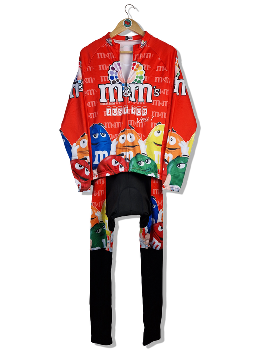 Moderner M&M's Radsport Zweiteiler Neu Mit Etikett "Just for you" Rot Bunt L