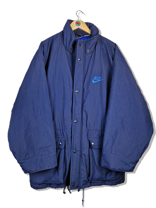 Vintage Nike Winterjacke Parka Mit Hüftzug Blau XL