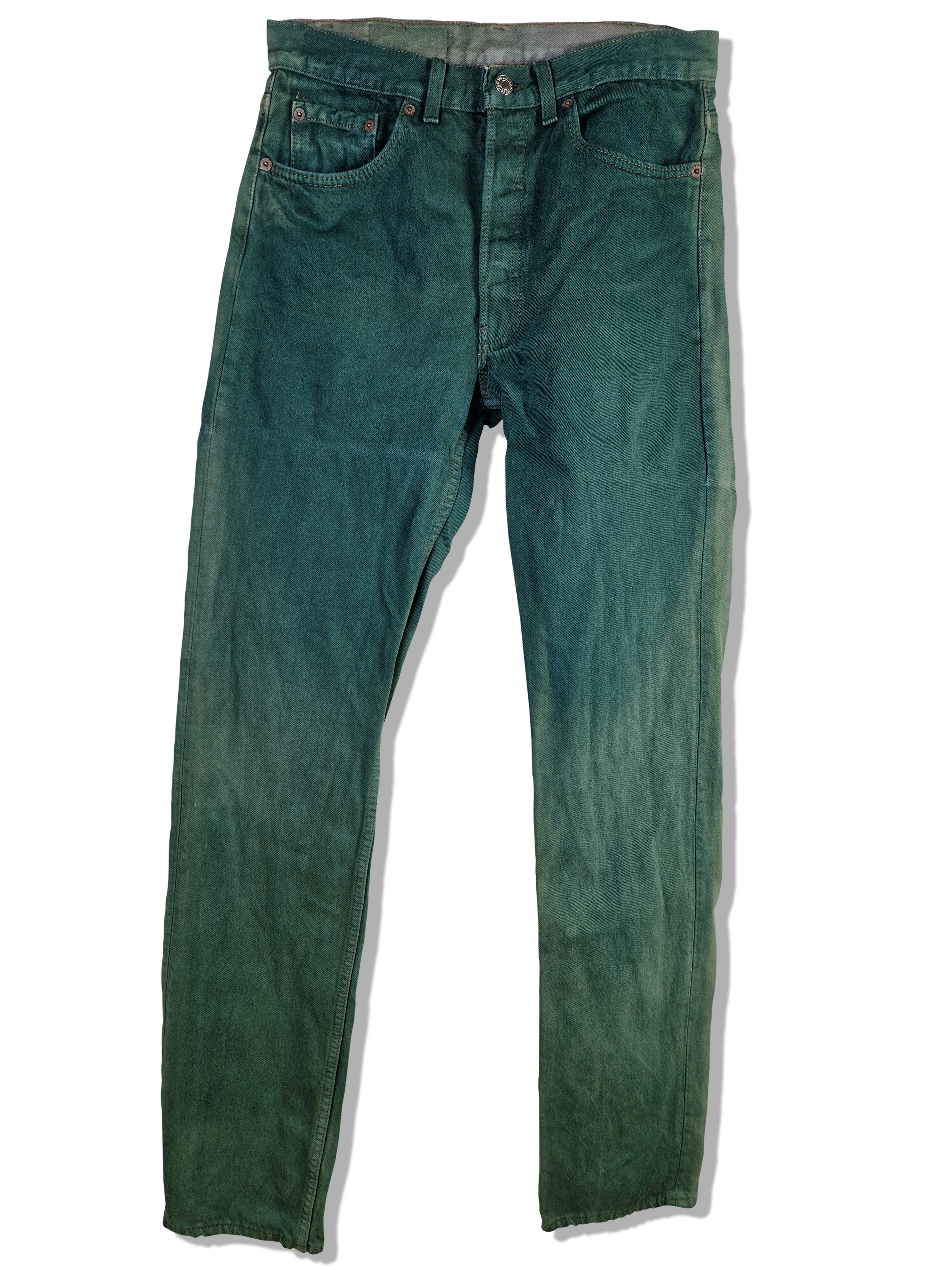 Vintage Levis Jeans 80s Made In USA Faded Grün W31 L36