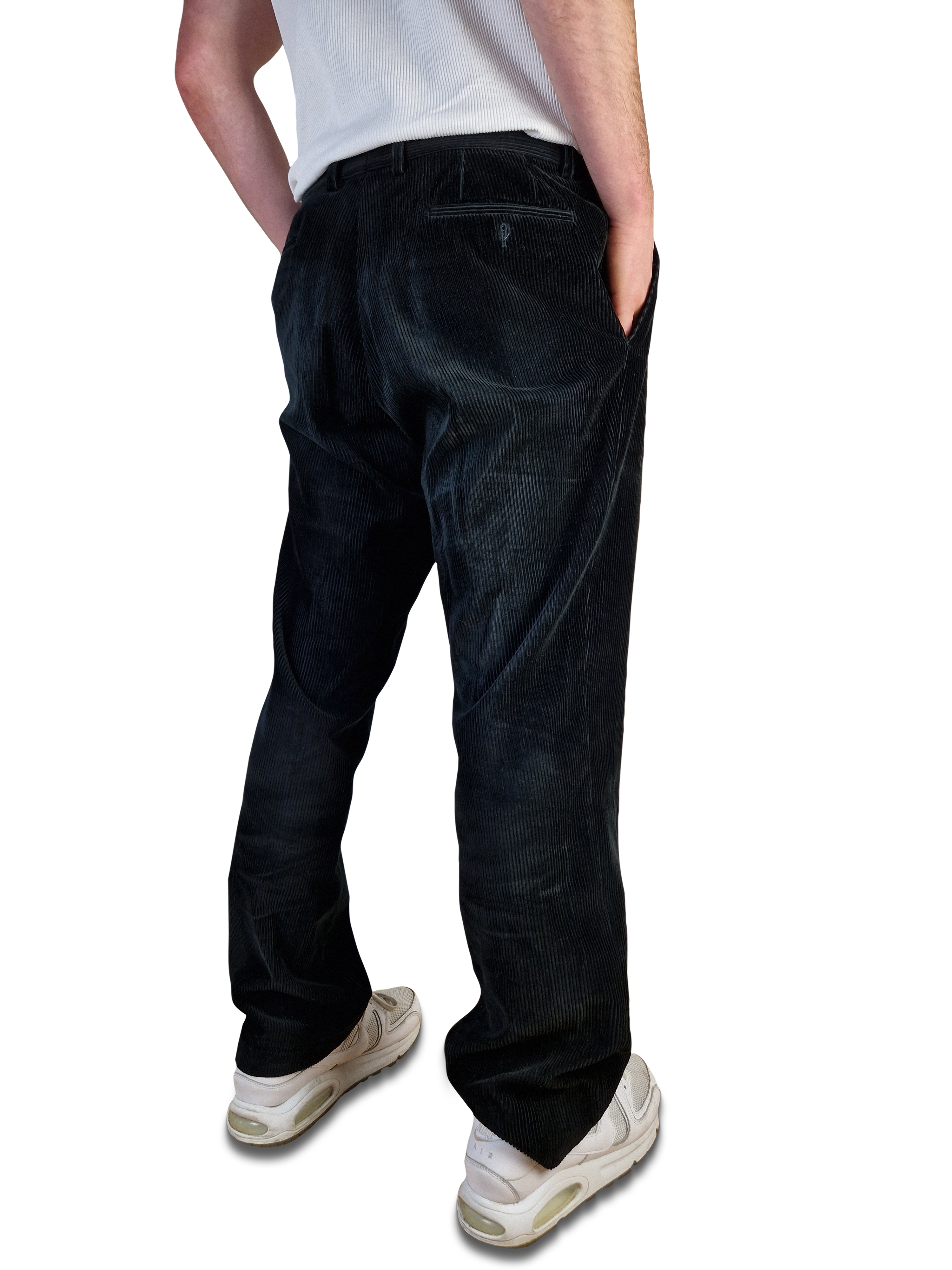 Vintage Tommy Hilfiger Cordhose Baker Opti Zip Schwarz L-XL - RareRags