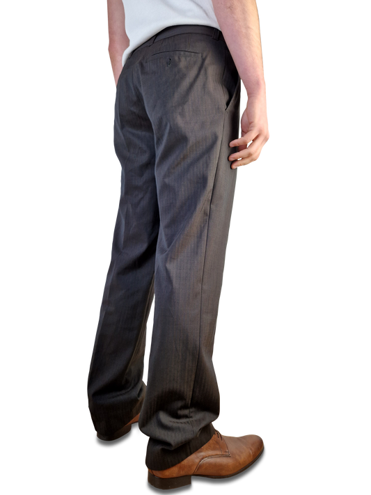 Moderne Hugo Boss Anzughose Basic Mit Schurwolle Gestreift Braun (50) L-XL