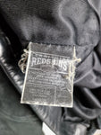 Vintage Redskins Lederjacke Blouson Schwarz Mit Grünstich XL