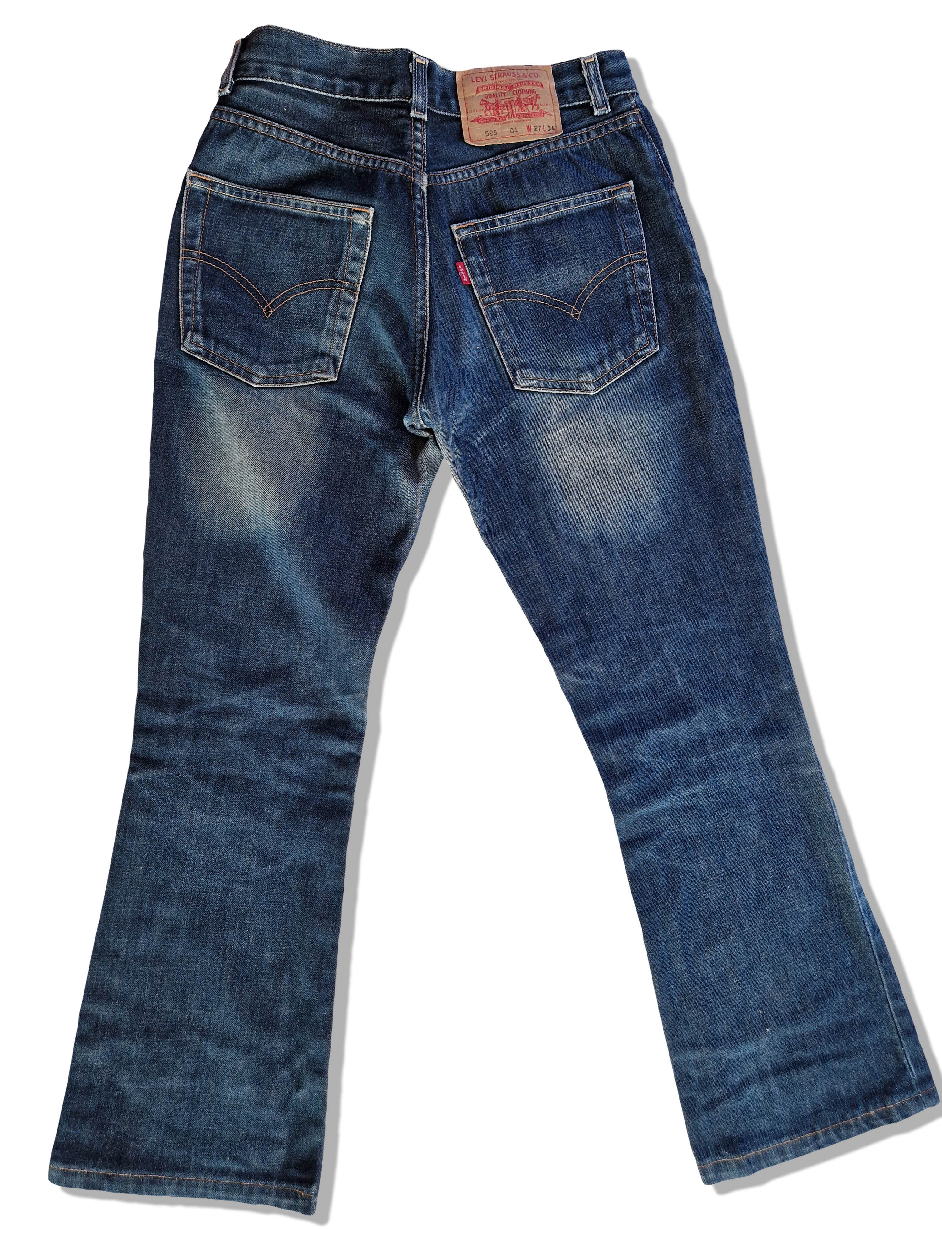 Vintage Levis Jeans 525 04 Flared Dunkelblau W27 L34 - RareRags