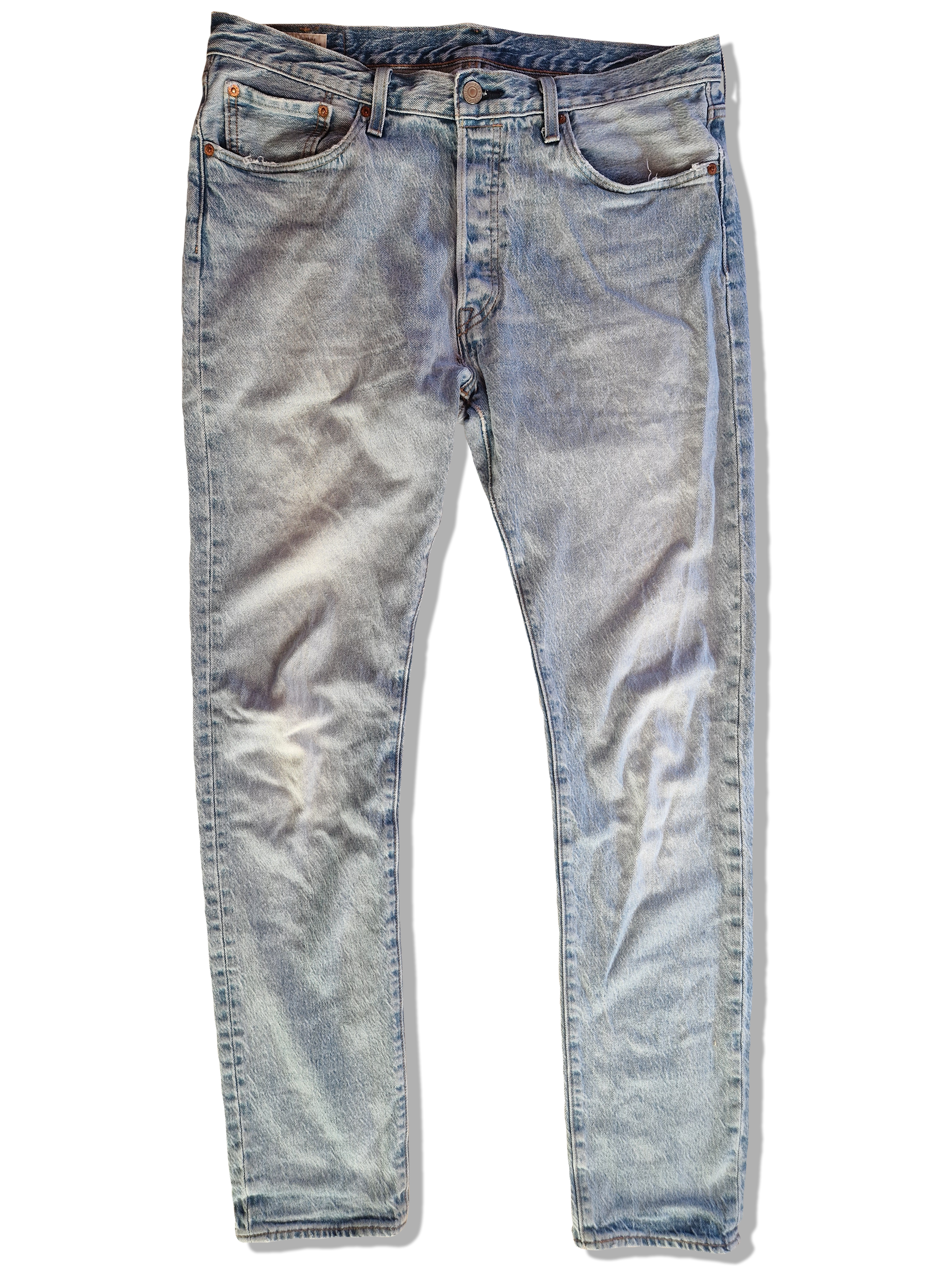 Moderne Levis Jeans Lot 501 Skinny Water<Less Hellblau W34 L34 - RareRags