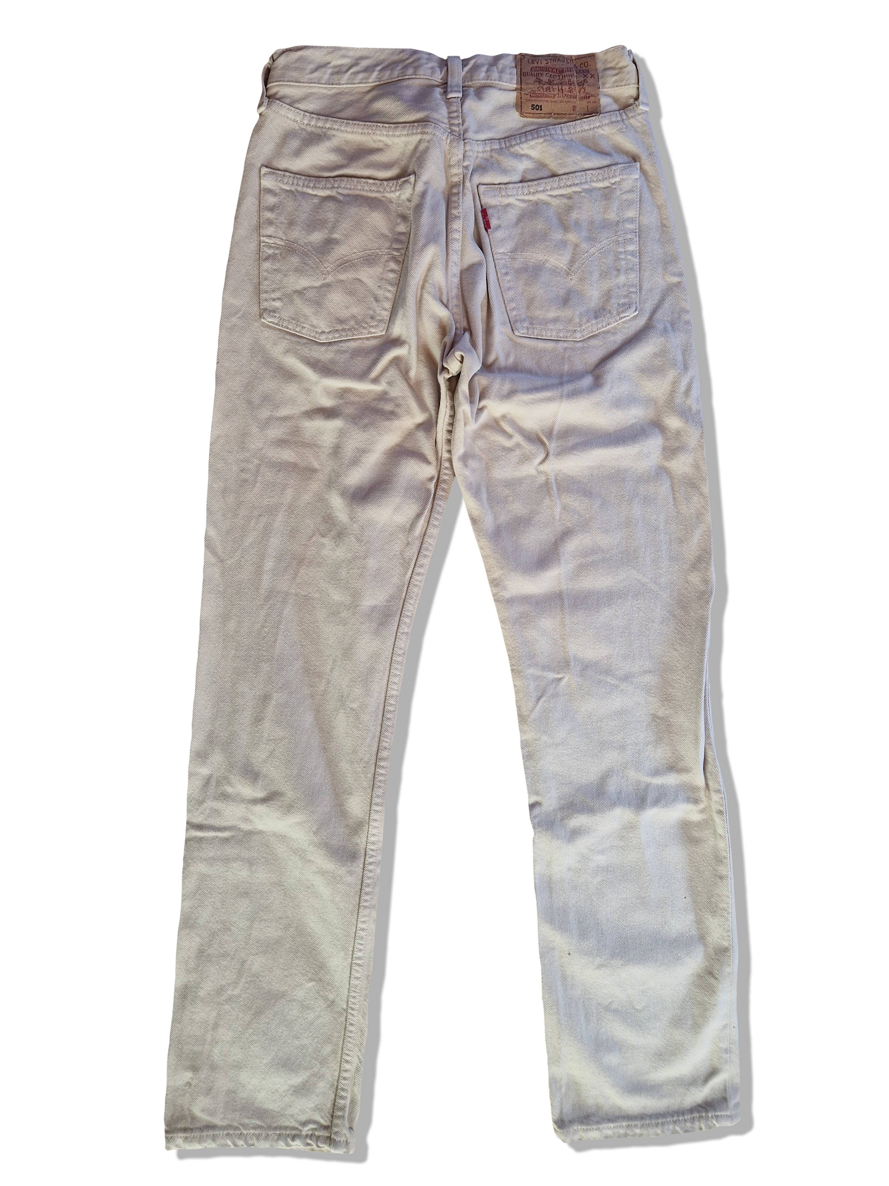 Vintage Levis Jeans 501 Made In Spain Hellbraun Beige W29 L32 - RareRags