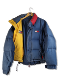 Vintage Tommy Hilfiger Daunenjacke Reversible Puffer Blau Rot Gelb L