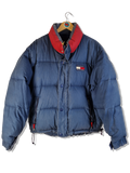 Vintage Tommy Hilfiger Daunenjacke Reversible Puffer Blau Rot Gelb L
