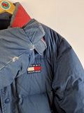 Vintage Tommy Hilfiger Daunenjacke Reversible Puffer Blau Rot Gelb L