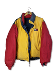 Vintage Tommy Hilfiger Daunenjacke Reversible Puffer Blau Rot Gelb L