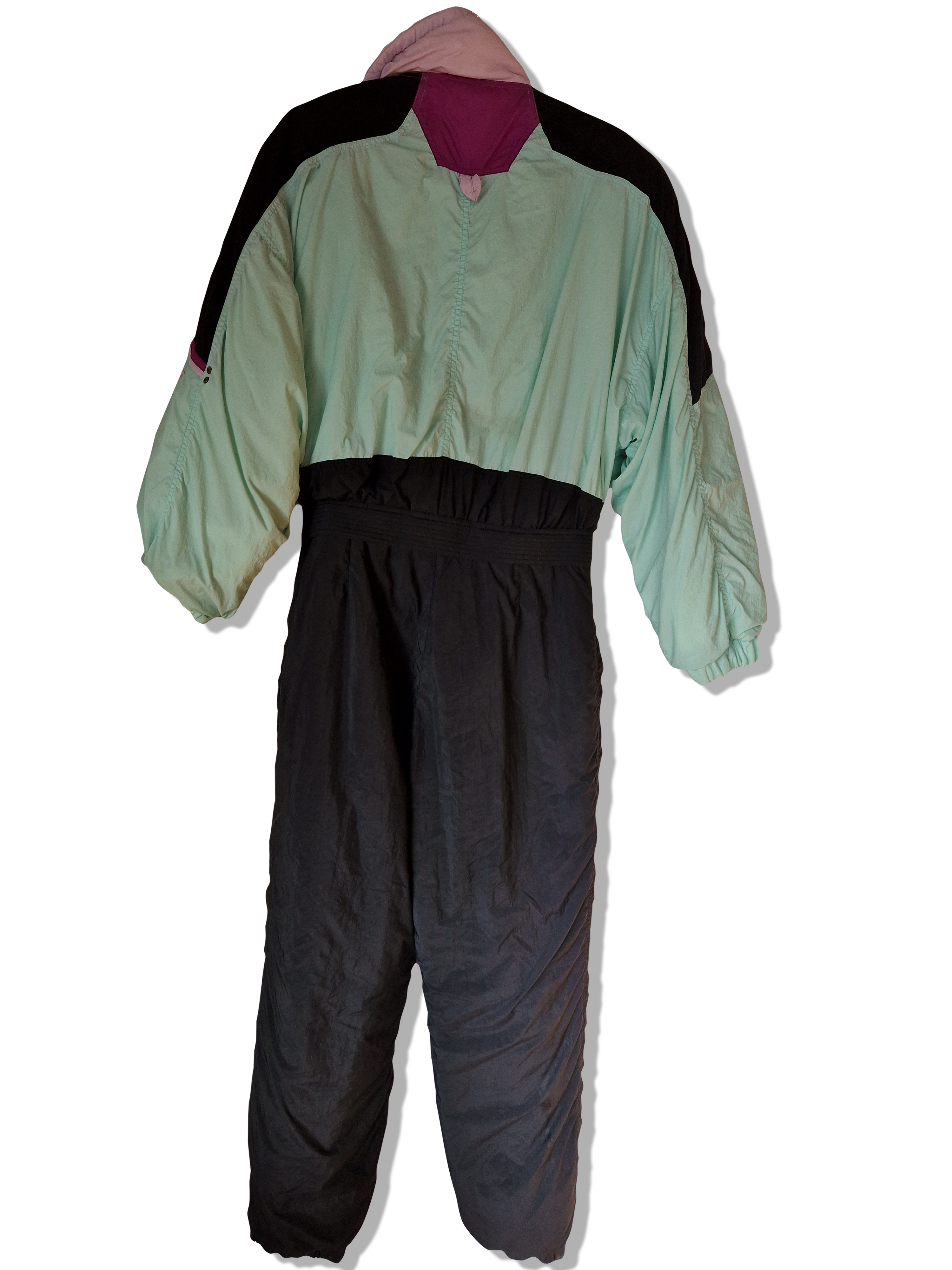 Vintage Carson Schneeanzug Skiing Vislon Zip  Pastell Schwarz (44) S-M - RareRags