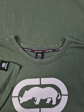 Y2K Ecko Shirt Big Logo Weiß Grün XXL-XXXXL