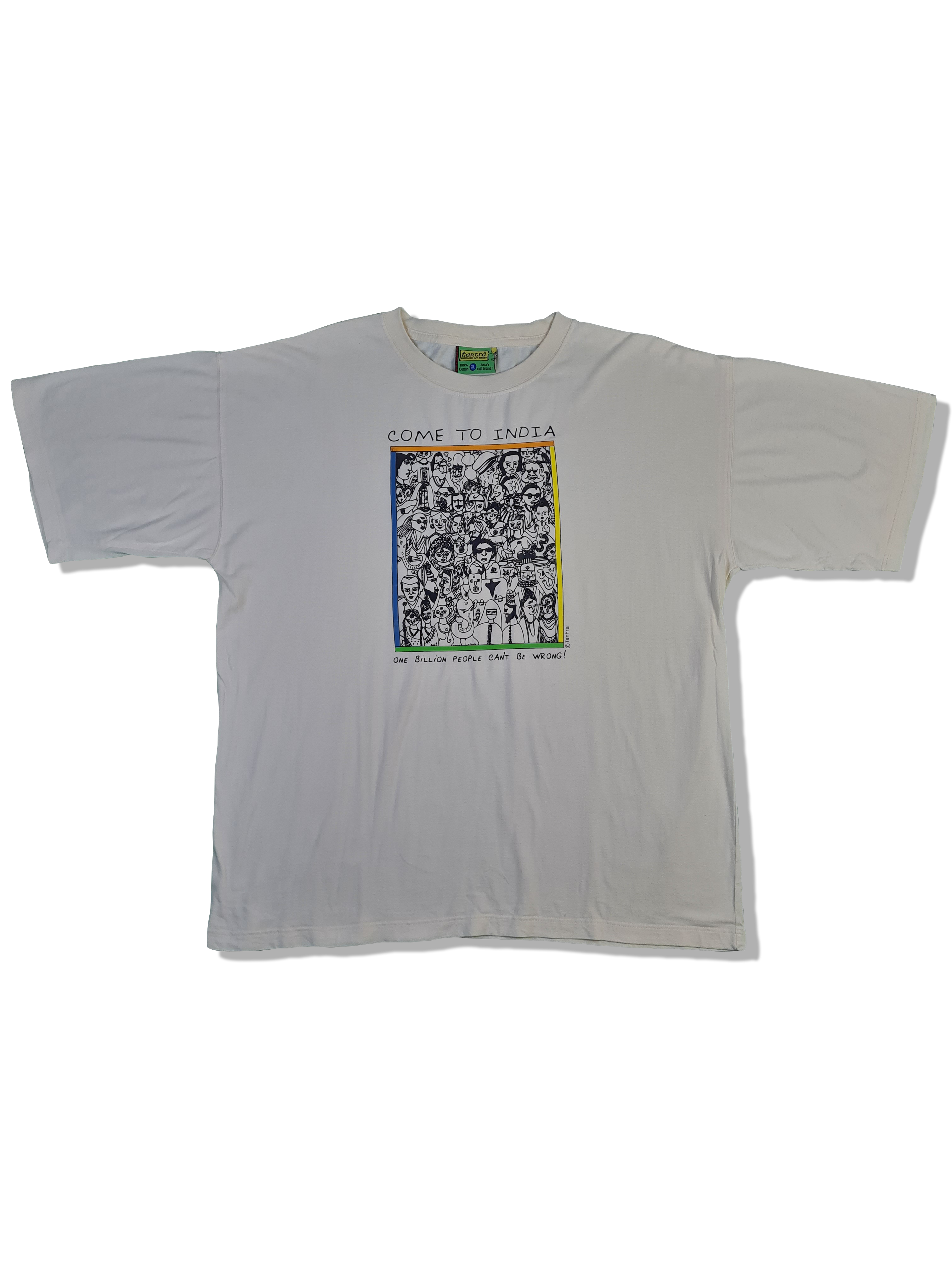 Modernes Tantra Shirt "Come to india..." Bedruckt Weiß XL - RareRags