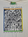 Modernes Tantra Shirt "Come to india..." Bedruckt Weiß XL