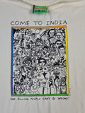 Modernes Tantra Shirt "Come to india..." Bedruckt Weiß XL
