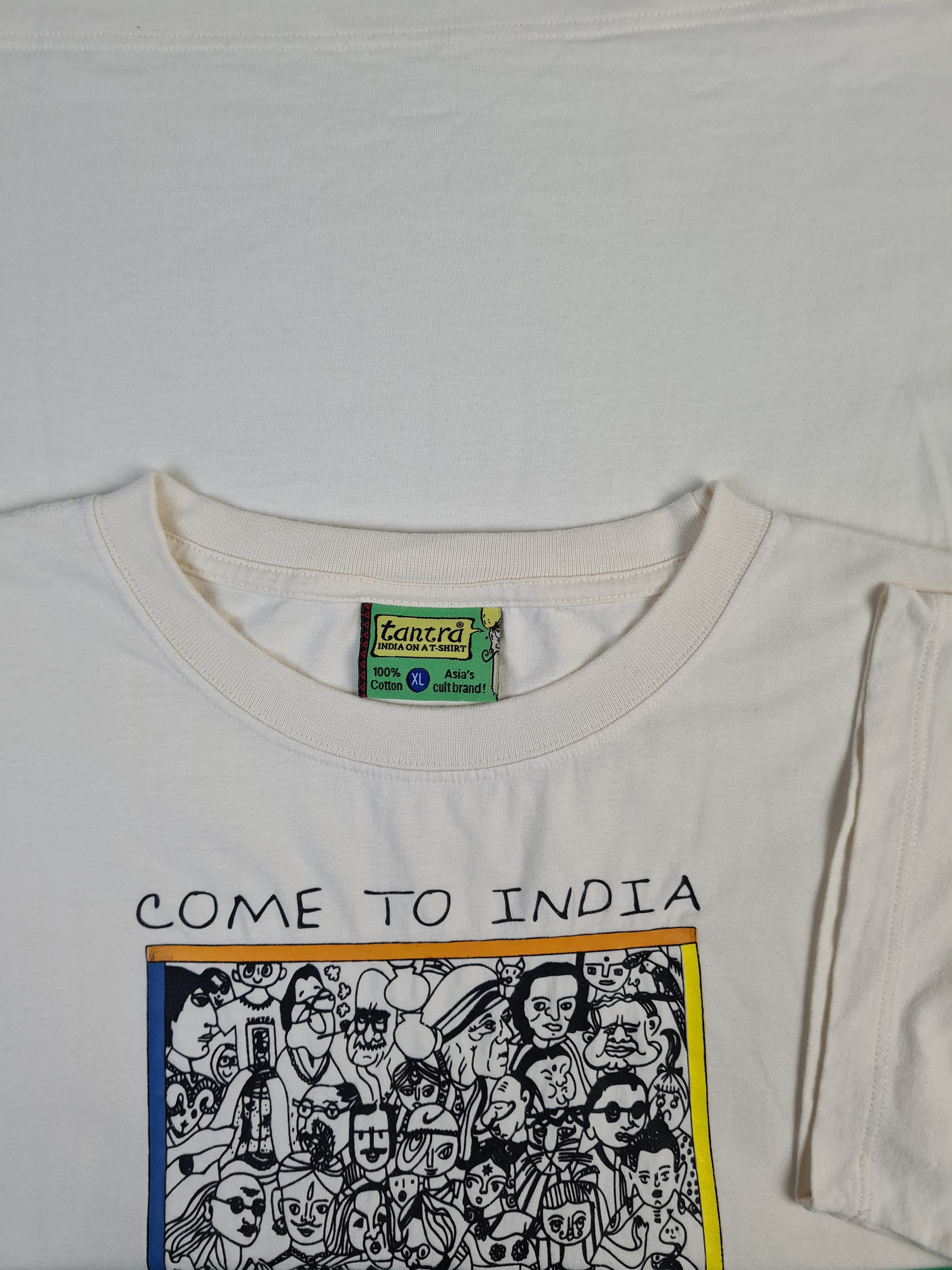 Modernes Tantra Shirt "Come to india..." Bedruckt Weiß XL - RareRags