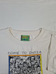 Modernes Tantra Shirt "Come to india..." Bedruckt Weiß XL