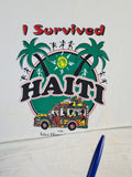Vintage Tourist Shirt "I survived Haitit..." Bedruckt Weiß XL-XXL