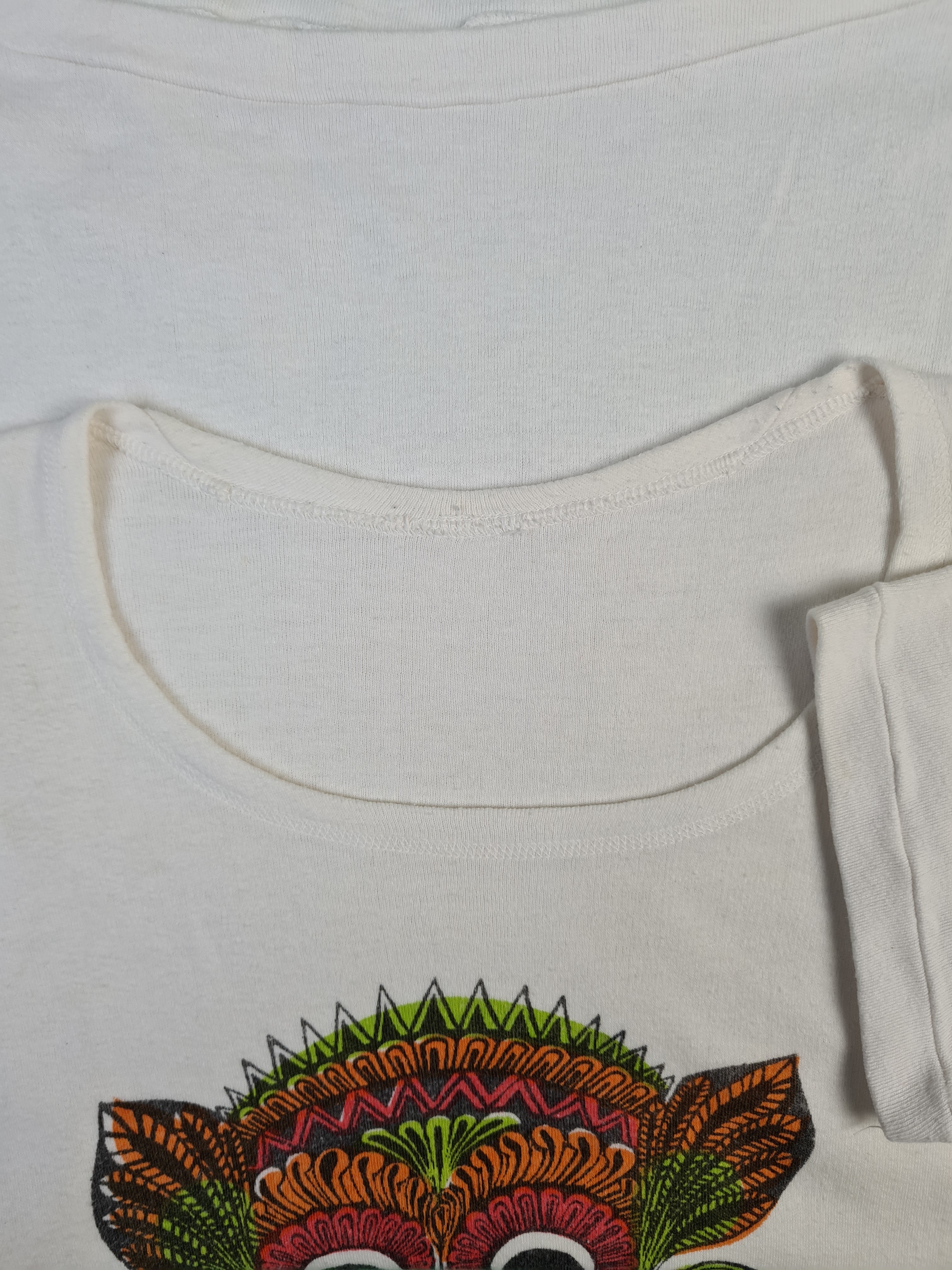 Vintage Tourist Shirt Sri Lanka 80s Single Stitched Bedruckt Weiß S-M - RareRags