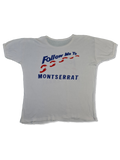 Vintage Tourist Shirt 80s "Follow me to Montserrat" Karibik Single Stitched Bedruckt Weiß M-L
