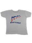Vintage Tourist Shirt 80s "Follow me to Montserrat" Karibik Single Stitched Bedruckt Weiß M-L