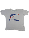 Vintage Tourist Shirt 80s "Follow me to Montserrat" Karibik Single Stitched Bedruckt Weiß M-L
