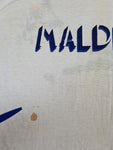 Vintage Tourist Shirt 80s Maldives Trashed (42) M-L