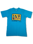 Vintage Fruit Of The Loom Shirt Florida Made In USA Single Stitched Türkis-Blau L