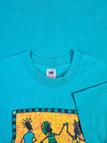Vintage Fruit Of The Loom Shirt Florida Made In USA Single Stitched Türkis-Blau L