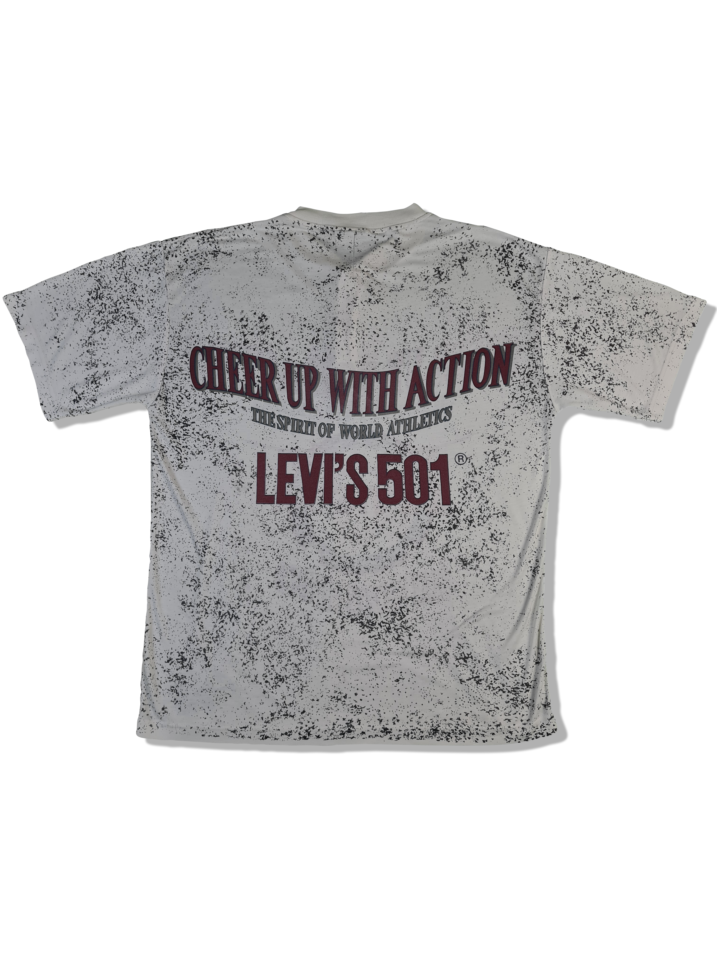 Vintage Levis Shirt Viertel Knopfleiste 501 Promo Made In USA Weiß Grau XL-XXL - RareRags