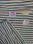 Vintage Levis Shirt Logo Bestickt Gestreift Braun Weiß XL