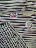 Vintage Levis Shirt Logo Bestickt Gestreift Braun Weiß XL