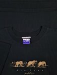 Vintage Vic Bay Shirt South Africa Big Five Elephants Animalprint Schwarz L