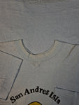Vintage Tourist Shirt 70s San Andres Island Colombia Single Stitched Weiß M-L