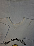 Vintage Tourist Shirt 70s San Andres Island Colombia Single Stitched Weiß M-L