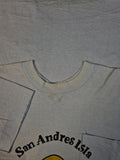 Vintage Tourist Shirt 70s San Andres Island Colombia Single Stitched Weiß M-L