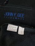 Vintage John F. Gee Fleece Halfzip Basic Schwarz Blau (52/54) L-XL