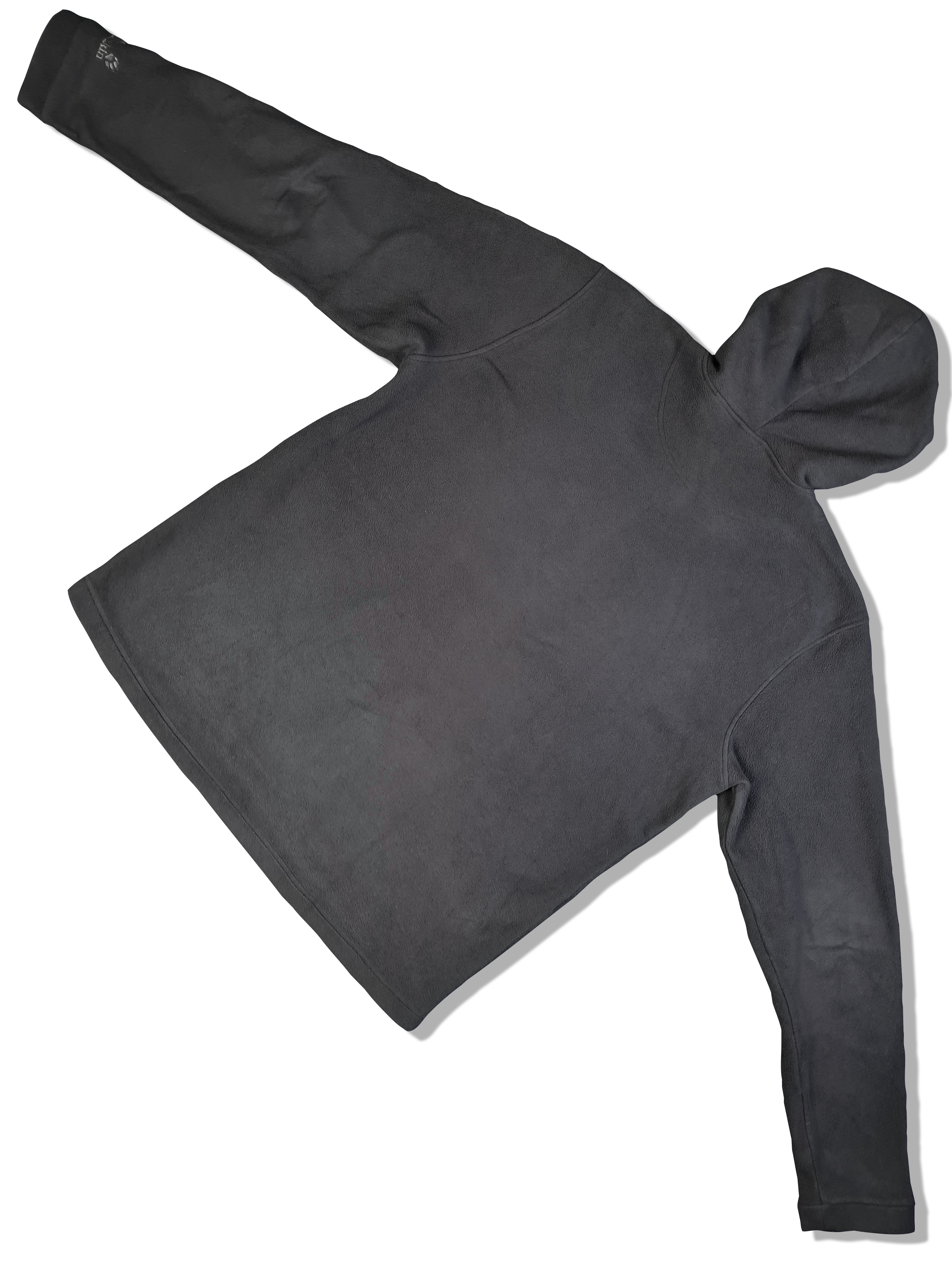 Moderner Jacke Wolfskin Fleece Hoodie Spellout Big Logo Kapuze Grau XL - RareRags