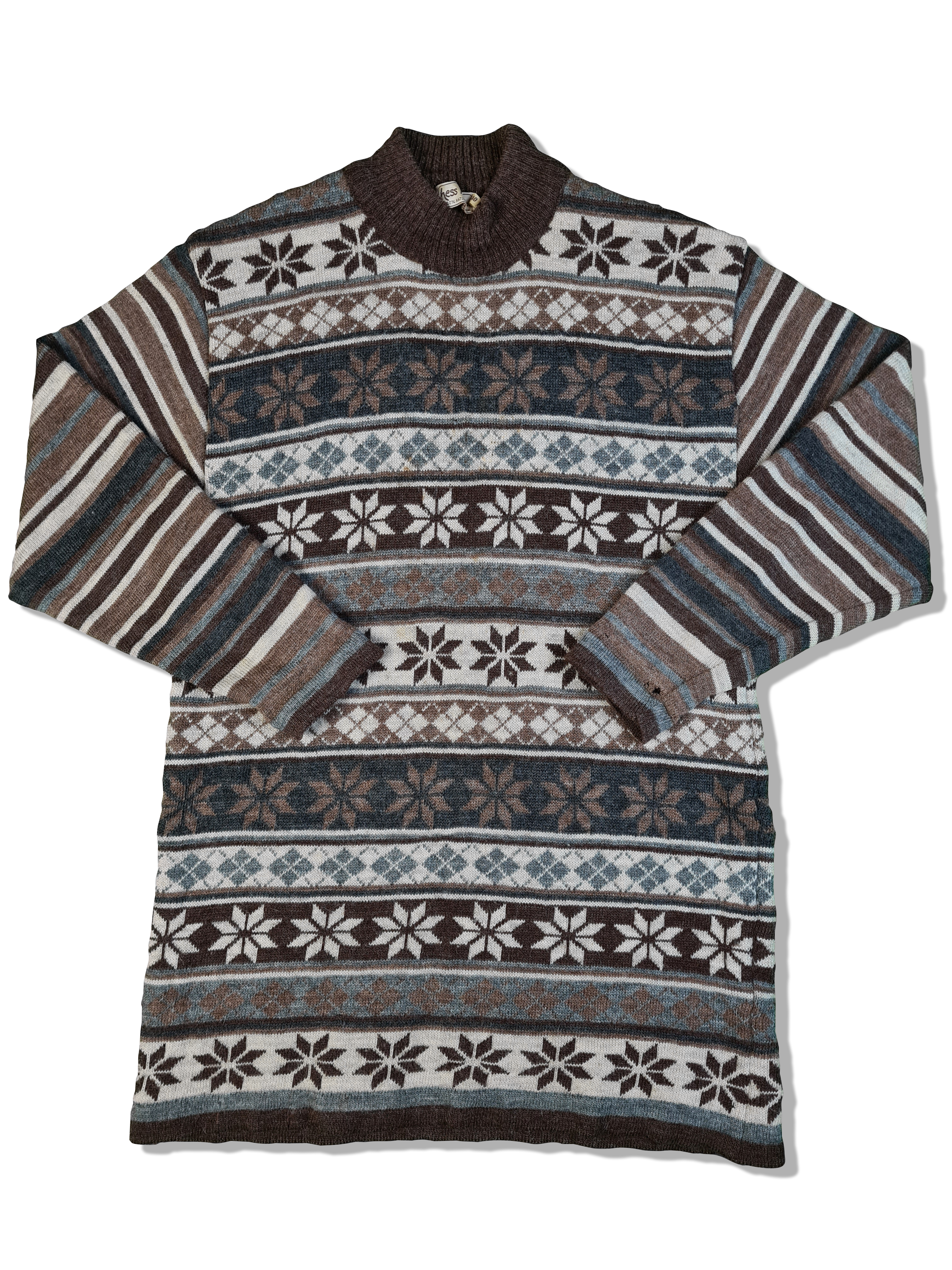Hessnatur Strickpulli Turtleneck Schurwolle & Alpaca Braun 38/40 M-L