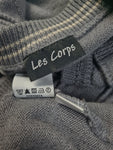 Vintage Les Corps Strickpullover Schurwolle V-Ausschnitt Grau (54) L-XL