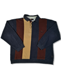 Vintage State Of Art Pullover Polokragen Dunkelblau Braun  L-XL
