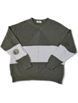 Vintage Hugo Boss Strickpulli Made In Germany Soccer Patch Braun Grau (54) L-XL