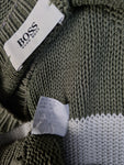Vintage Hugo Boss Strickpulli Made In Germany Soccer Patch Braun Grau (54) L-XL