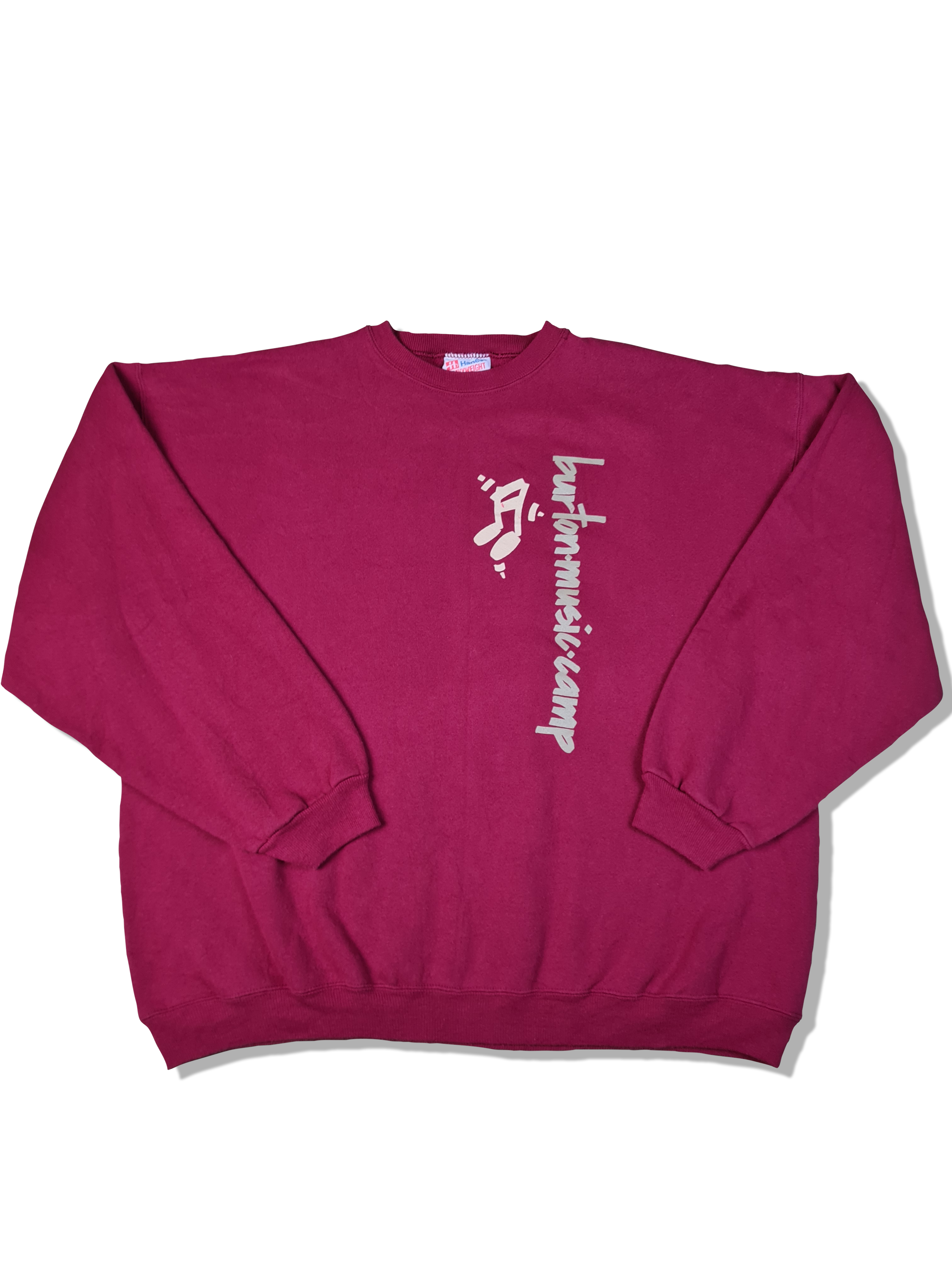 Vintage Hanes Sweater Burton Music Camp Rot XL - RareRags