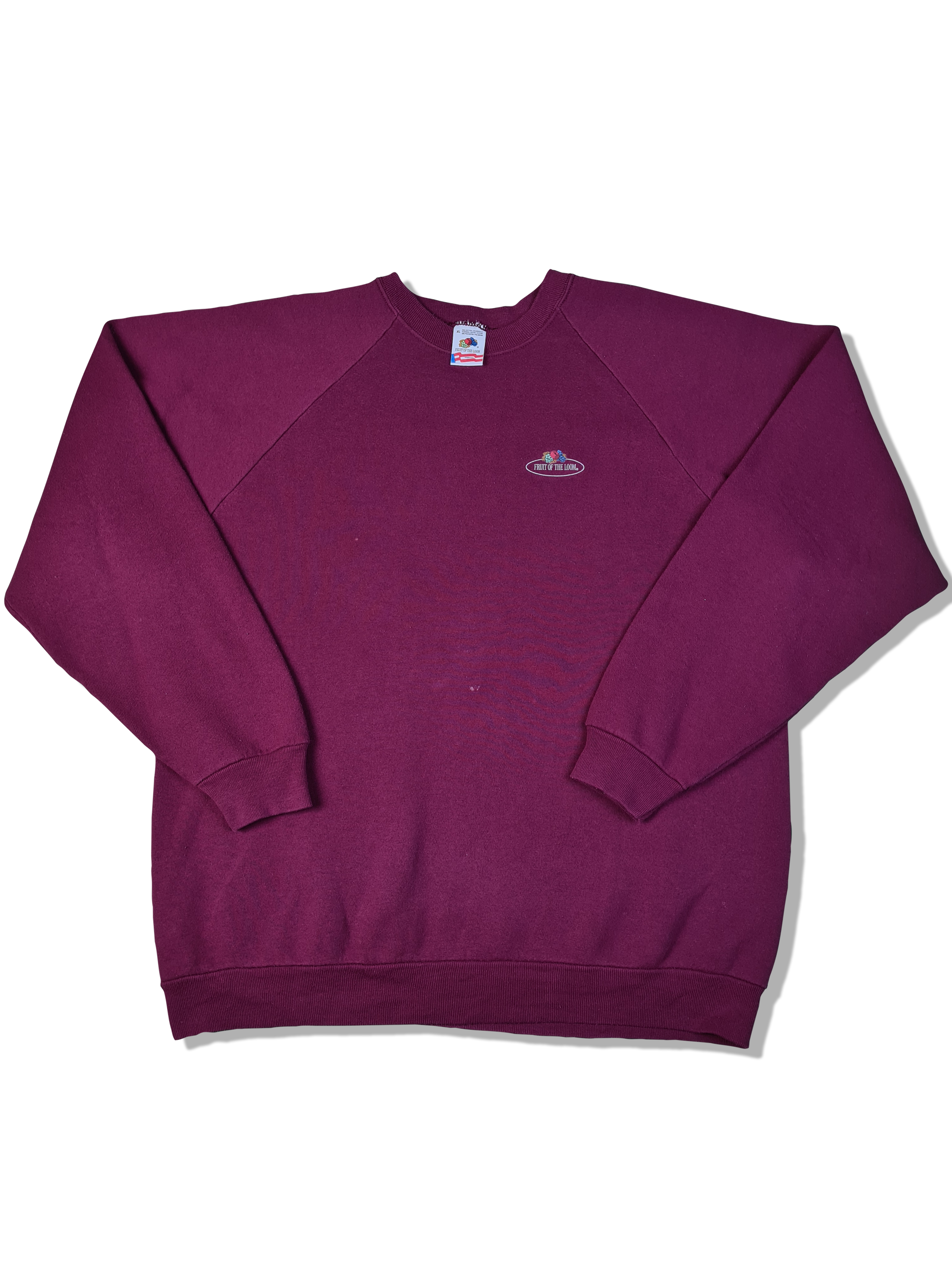 Vintage Fruit Of The Loom Sweater Blank Basic Made In USA Dunkelrot XL - RareRags