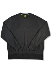 Moderner Hugo Boss Pullover Used Look Schwarz/Grau XXL-XXXL - RareRags